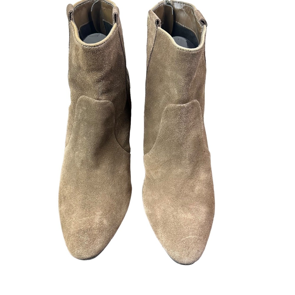 Dolce Vita Boots 9 Brown Suede Ankle Wedge Zip Western Boho Winter Minimalist - Picture 3 of 12